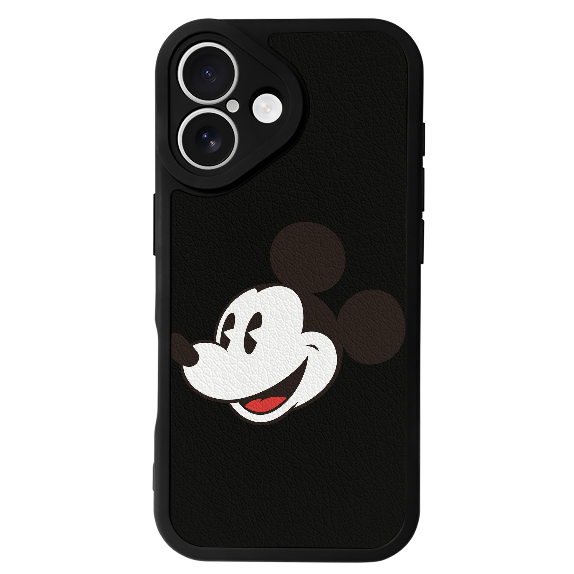 （画像用） ミッキーマウス Mickey Mouse 【iPhone 16シリーズ対応】シリコンスマホケース（レザー調） 材質：シリコン